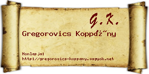 Gregorovics Koppány névjegykártya